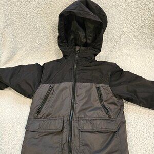 Old Navy Water-Resistant Color-Blocked 3-In-1 Snow Jacket, Black/Gray, XS